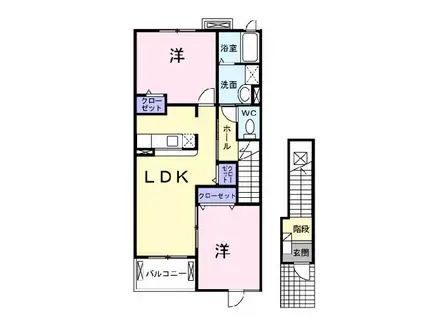 ウエストピークIV(2LDK/2階)の間取り写真