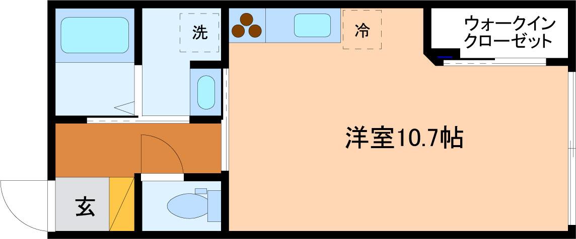 BIOS(ワンルーム/1階)の間取り写真