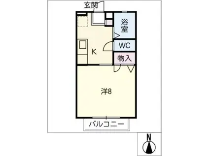 コーポオークス(1K/1階)の間取り写真