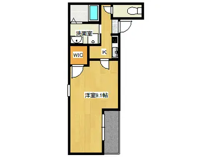 フジパレス宝塚南I(1K/3階)の間取り写真