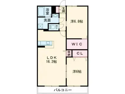 セレーナ直方 B棟(2LDK/2階)の間取り写真