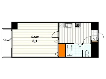 HS四条通(1K/4階)の間取り写真
