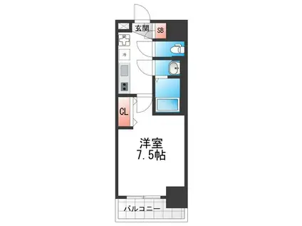 LUXE今里II(1K/10階)の間取り写真