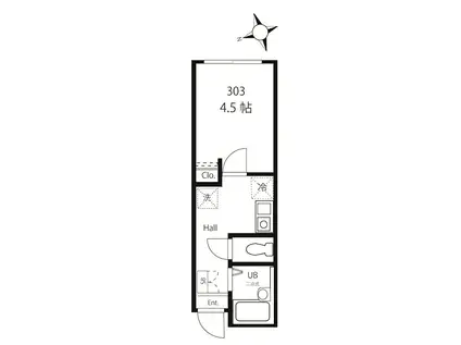 MELDIA西巣鴨(1K/3階)の間取り写真