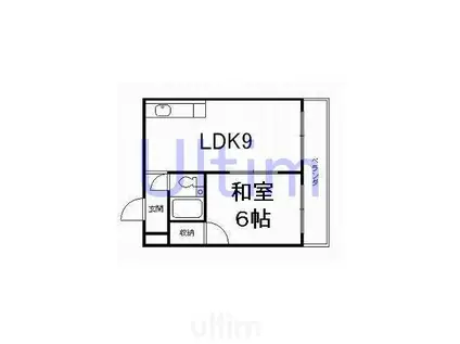 アビターレ深草(1LDK/2階)の間取り写真