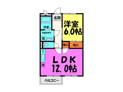 リード21(1LDK/2階)の間取り写真