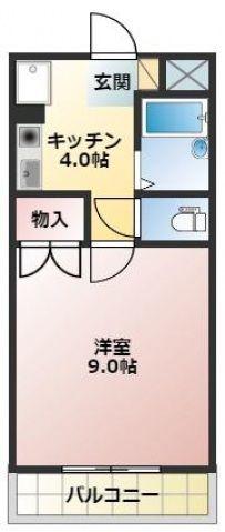 桂マンションII(1K/3階)の間取り写真