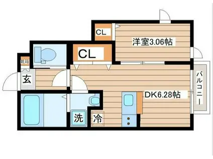 ラチッタ郡山(1DK/1階)の間取り写真