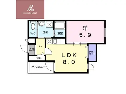 地下鉄谷町線 喜連瓜破駅 徒歩10分 3階建 新築(1LDK/2階)の間取り写真