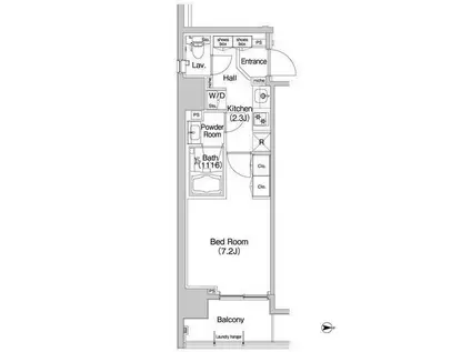 コンフォリア錦糸町(1K/3階)の間取り写真