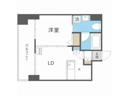 TEADA北4条 ティーダ北4条(1LDK/13階)の間取り写真