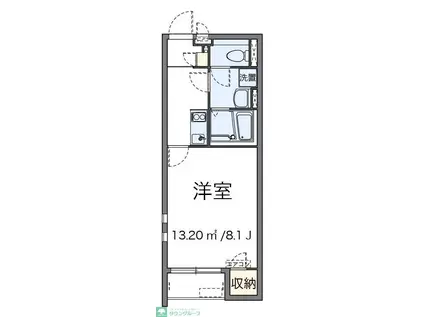 クレイノエトワールII(1K/2階)の間取り写真