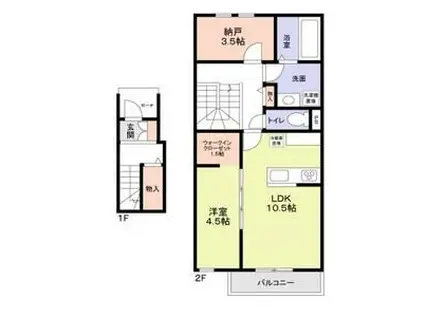 守山区守山三丁目計画B棟(1SLDK/1階)の間取り写真