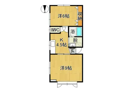 グロリアK&K(2K/2階)の間取り写真