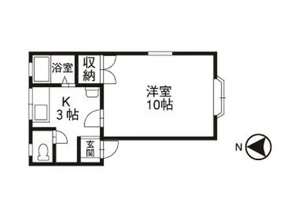 マーセルK1(1K/2階)の間取り写真