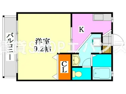 サンパークアドIII(1K/2階)の間取り写真