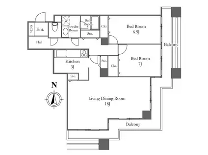 リバーシティ21 イーストタワーズ 10棟(3LDK/6階)の間取り写真
