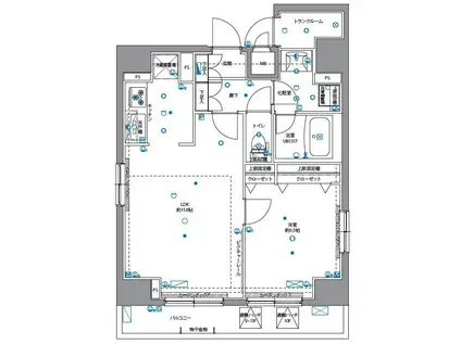 パティーナ月島(1LDK/9階)の間取り写真