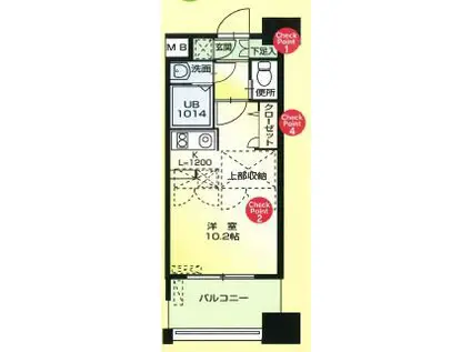 CLUB ORIENT NO.62(1K/7階)の間取り写真