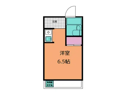 ウッドペッカー(ワンルーム/2階)の間取り写真