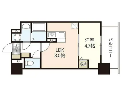 MAYFAIR田町PREMIUM(1LDK/5階)の間取り写真