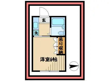 エンゼル西生田(ワンルーム/2階)の間取り写真