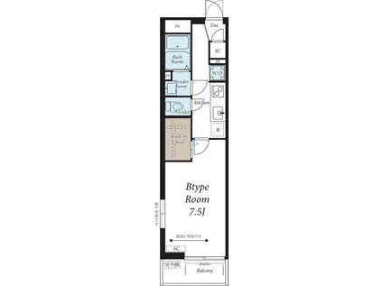 サードロック八王子(1K/2階)の間取り写真