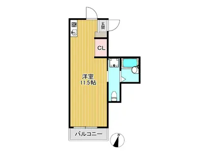 GARDEN HILLS (ワンルーム/2階)の間取り写真