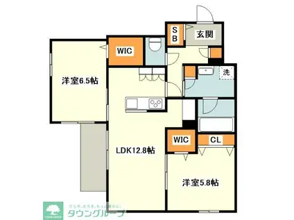 リカ・アイナ(2LDK/1階)の間取り写真