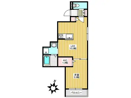 CLAIR MAISON千川(1LDK/2階)の間取り写真