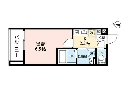 HARU TERRACE(1K/1階)の間取り写真