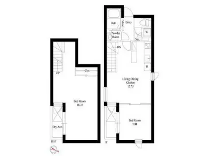 グランパセオ白山(2LDK/B1階)の間取り写真