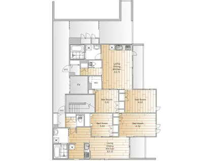 碑文谷1丁目メゾン(2LDK/1階)の間取り写真