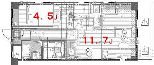 リフィオ三軒茶屋(1LDK/1階)の間取り写真