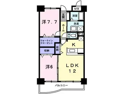 エレガンスノヴァ日吉(2LDK/2階)の間取り写真