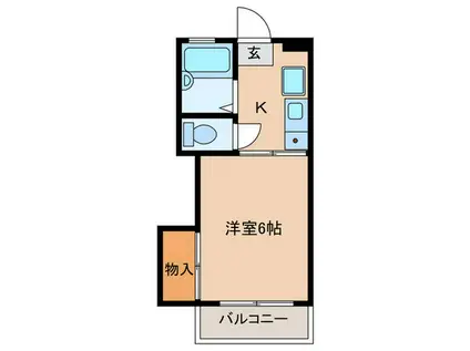 エレシャローム(1K/2階)の間取り写真