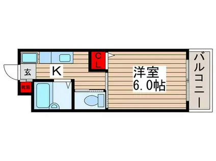 マンションアベニュー(1K/1階)の間取り写真