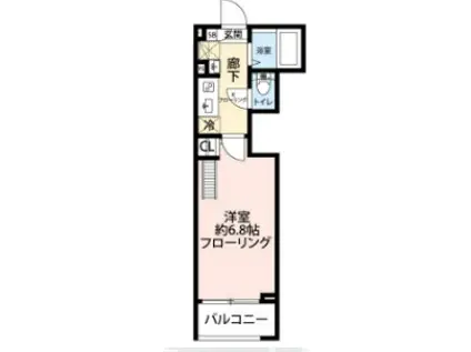 グランクオール青井ウエスト(1K/2階)の間取り写真