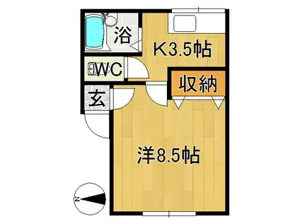 コーポマリア(1K/1階)の間取り写真