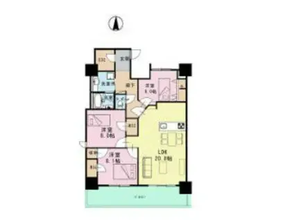 ロイジェント日吉(3LDK/9階)の間取り写真