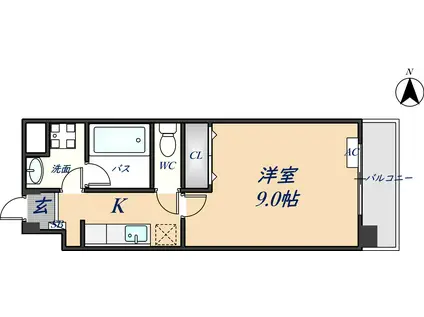 ETOILE FILANTE(1K/9階)の間取り写真
