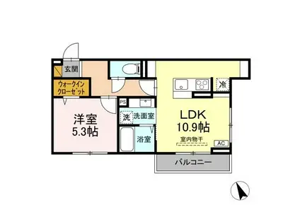 セレウィータ栄町(1LDK/3階)の間取り写真