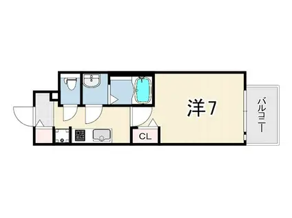 ファーストフィオーレ尼崎グランウエスト(1K/9階)の間取り写真