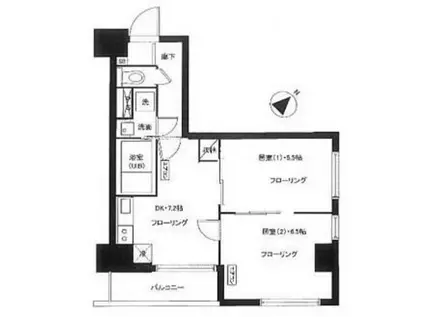 セイコーガーデンXI大塚(2DK/9階)の間取り写真