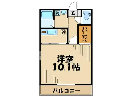 フォルトゥーナ(ワンルーム/2階)の間取り写真