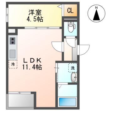 JACK GONISHII(1LDK/1階)の間取り写真