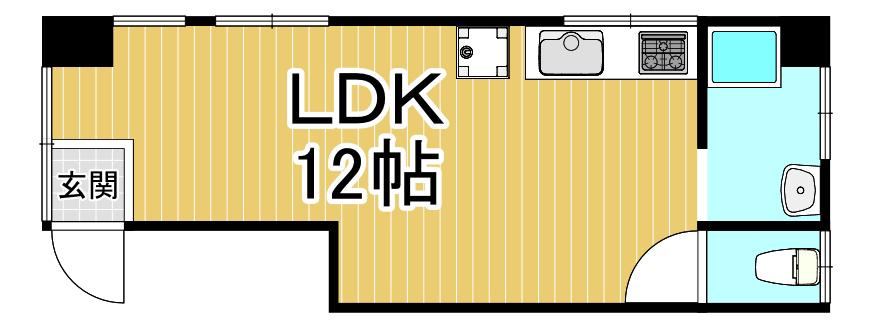 フラット伊丹(ワンルーム/3階)の間取り写真