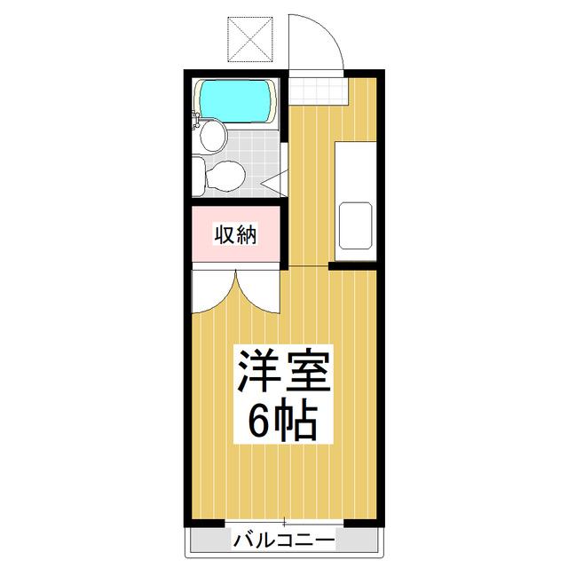 JR中央線 茅野駅 バス乗車時間:15分 最寄りバス停で下車 徒歩5分 2階建 築33年(1K/2階)の間取り写真