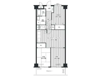 レジデンス雅鷲(3LDK/4階)の間取り写真