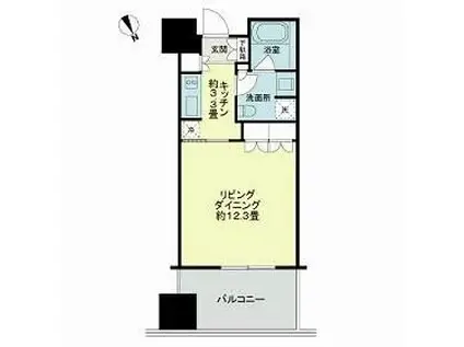 麻布台ヒルズレジデンスB(1K/29階)の間取り写真